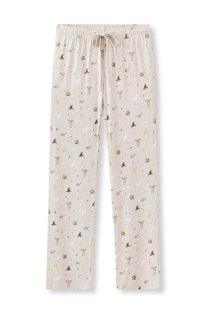 Beige Harry Potter patterned Women's Lounge Pants on a white background