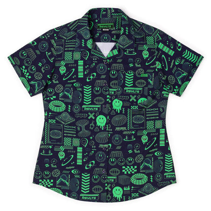 RSVLTS XS RSVLTS Women's Short Sleeve Shirt Y2K Retro Pack "World Wide Widgets" – Women's KUNUFLEX Short Sleeve Shirt Y2K Retro Pack "World Wide Widgets" – Women's KUNUFLEX Short Sleeve Shirt