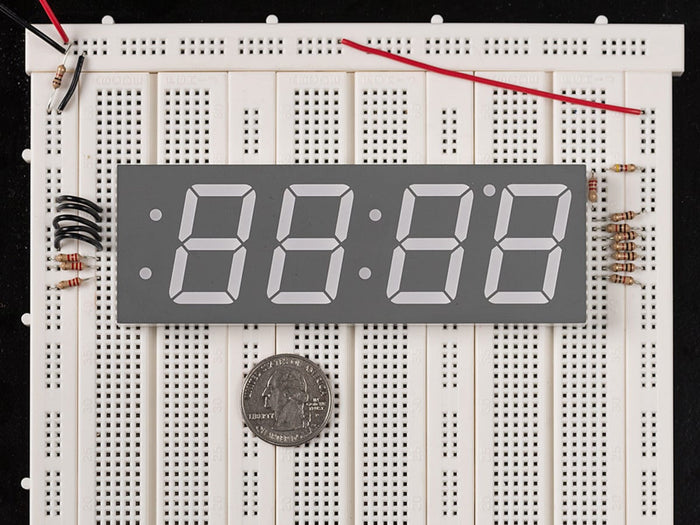 Yellow 7-segment clock display - 1.2" digit height by The Pi Hut - The Pi Hut