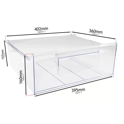 Zanussi Freezer Drawer Top Middle | 8083451040 | 2647017041 ZBB27453SK ZBB28441SA ZBB28441SV ZBB28442SA 402 x 157 mm