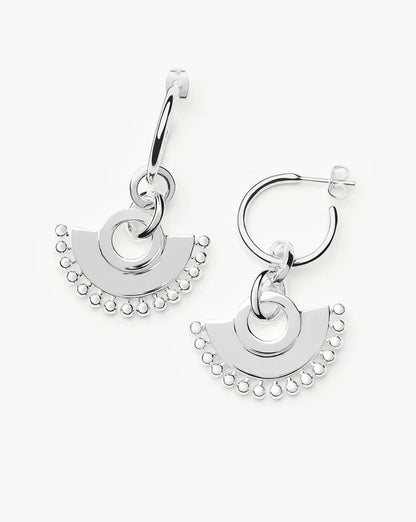 Zenyu Fan Chandelier Hoop Earrings | Silver Plated Earrings Missoma