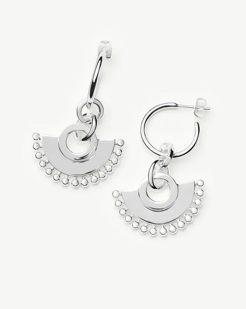 Zenyu Fan Chandelier Hoop Earrings | Silver Plated Earrings Missoma