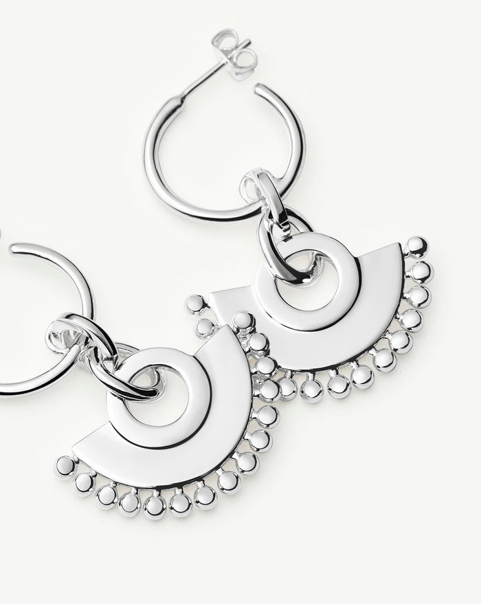 Zenyu Fan Chandelier Hoop Earrings | Silver Plated Earrings Missoma