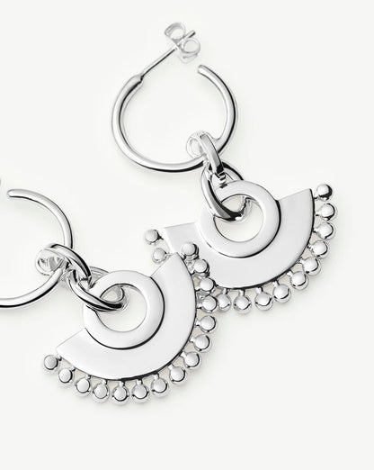 Zenyu Fan Chandelier Hoop Earrings | Silver Plated Earrings Missoma